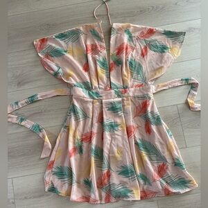 Colorful Leaf Print Dress